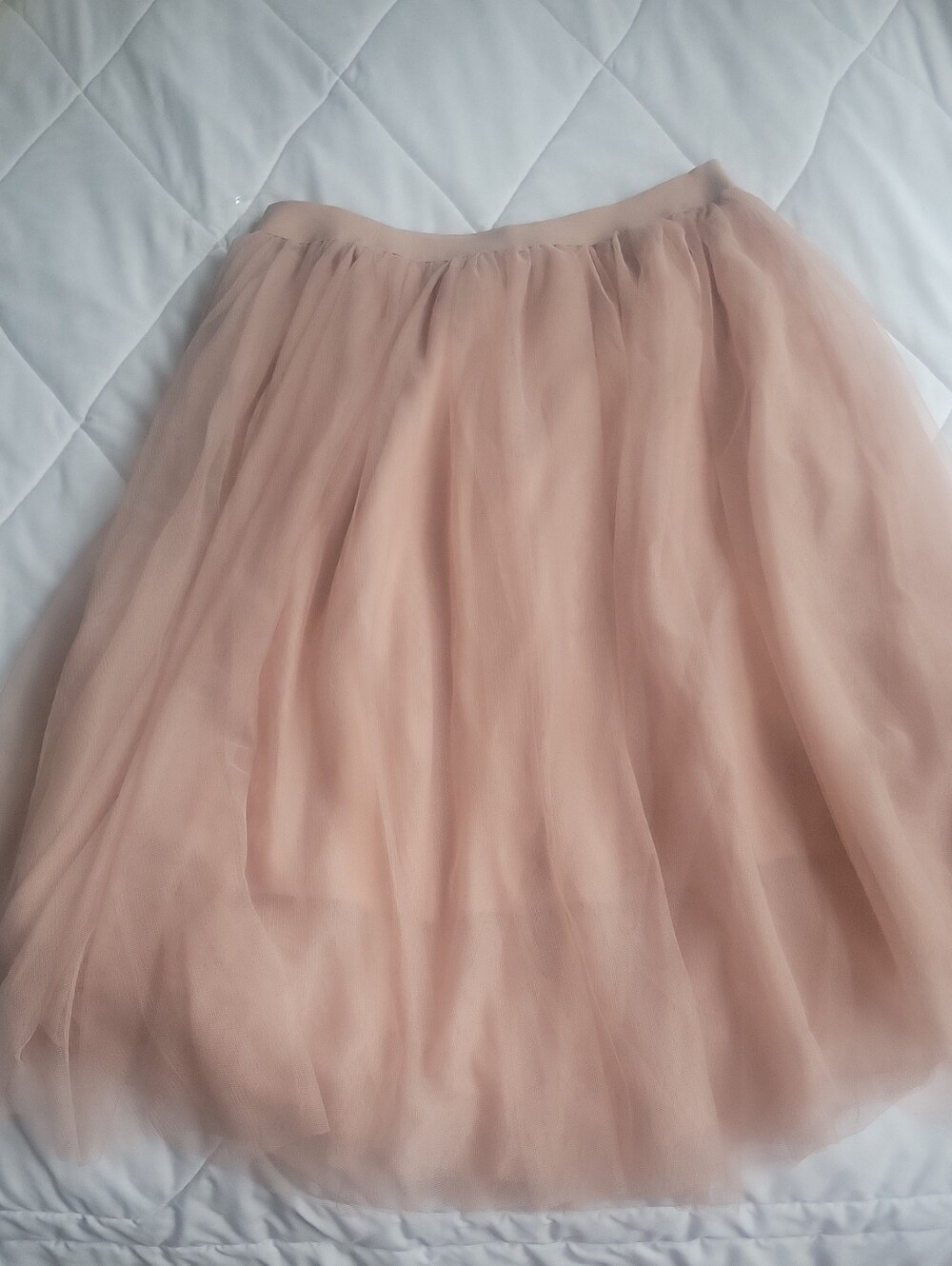 Esley Blush Pink Tulle Midi Skirt